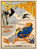 Advertising Poster La Comete Liquor Joseph Hemard France Bistro