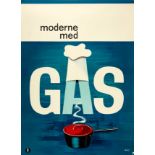 Advertising Poster Gas Cooking Kitchen Danish Design