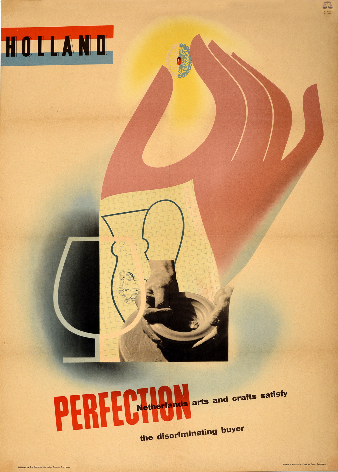 Propaganda Poster Holland Netherlands Jewelry Perfection Midcentury Modernist