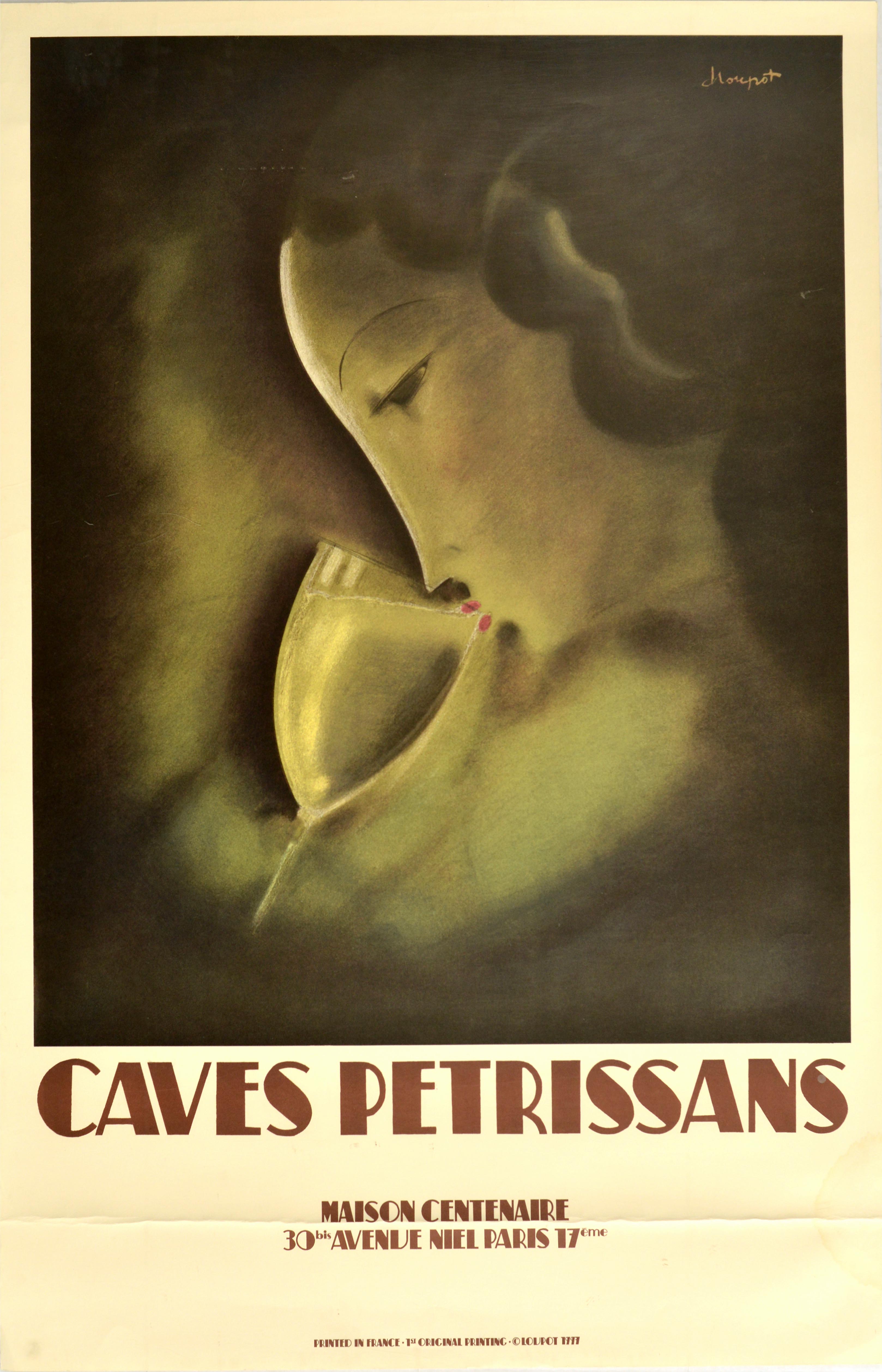 Advertising Poster Caves Petrissans Paris Wine Restaurant