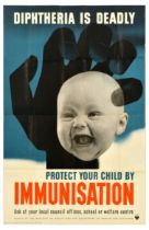 Propaganda Poster Diphtheria Deadly Immunisation Vaccination Health