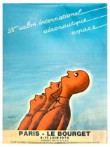 Advertising Poster International Aeronautics Space Show Paris Savignac