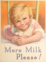Advertising Poster More Milk Please British Dairy Child