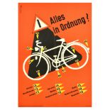 Propaganda Poster Bicycle Road Safety Everything OK Alles In Ordnung