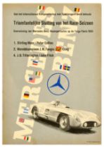 Sport Poster Mercedes Benz Targa Florio Car Racing 1955