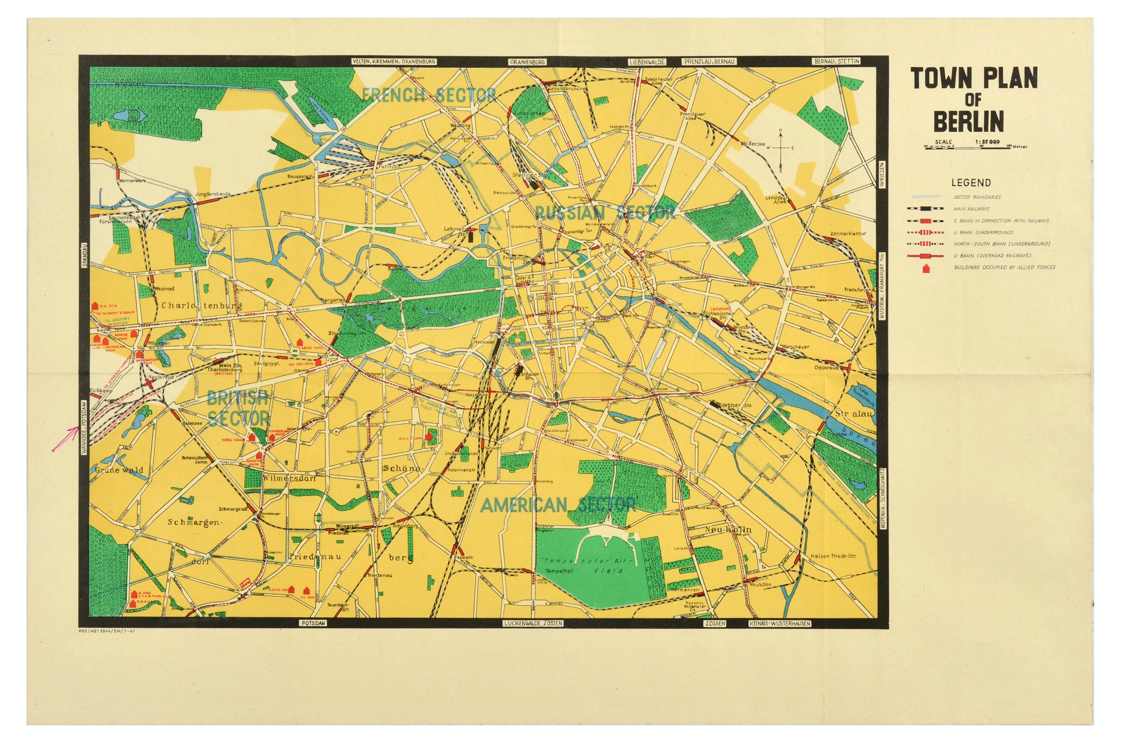 Propaganda Poster Town Plan Berlin Germany WWII