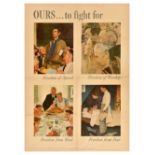 War Poster Ours To Fight For WWII Freedom Norman Rockwell