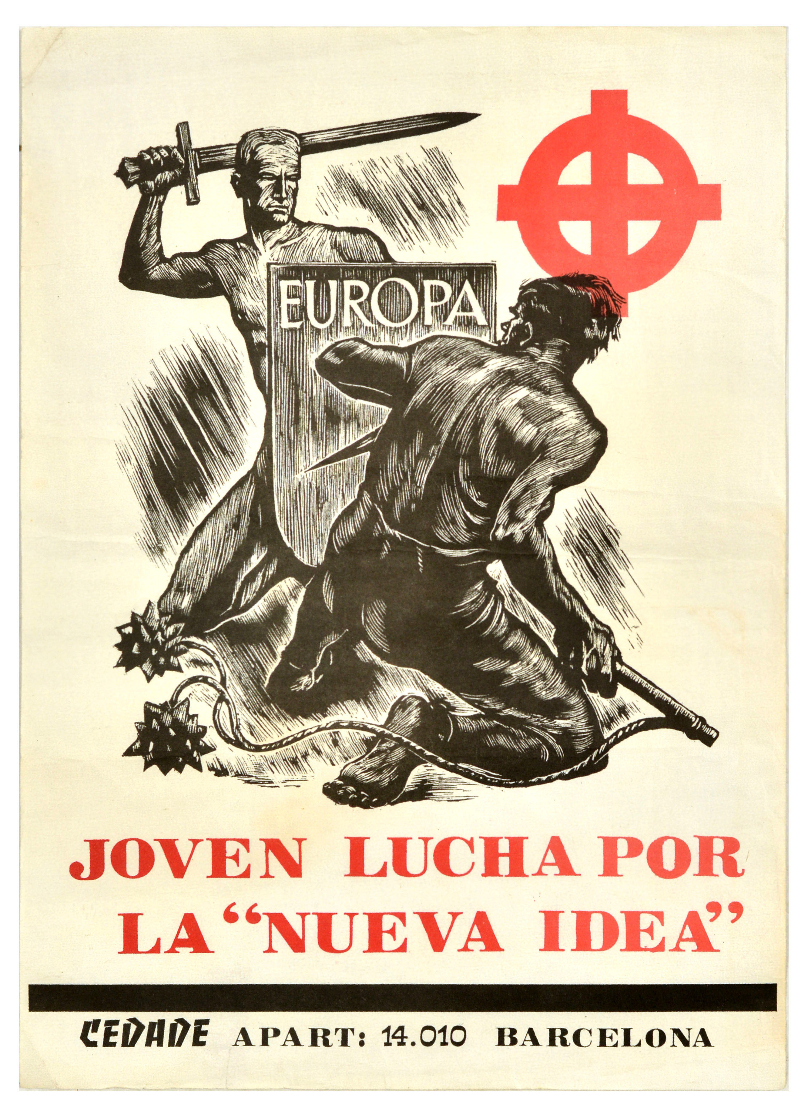 Propaganda Poster Neo Nazi Young Man Fights Spain Europe