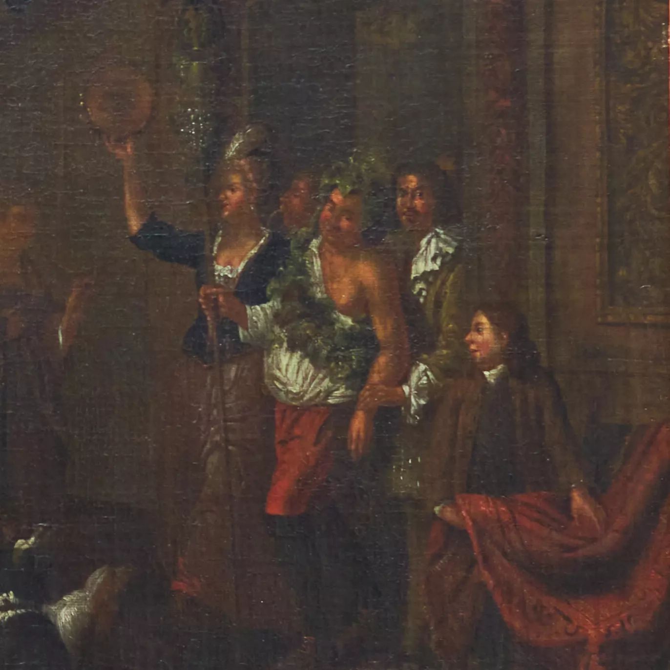 Dutch genre painting of the 18th century. Feast of Dionysus. Attributed to Horemans Jan Joseff. - Image 4 of 7