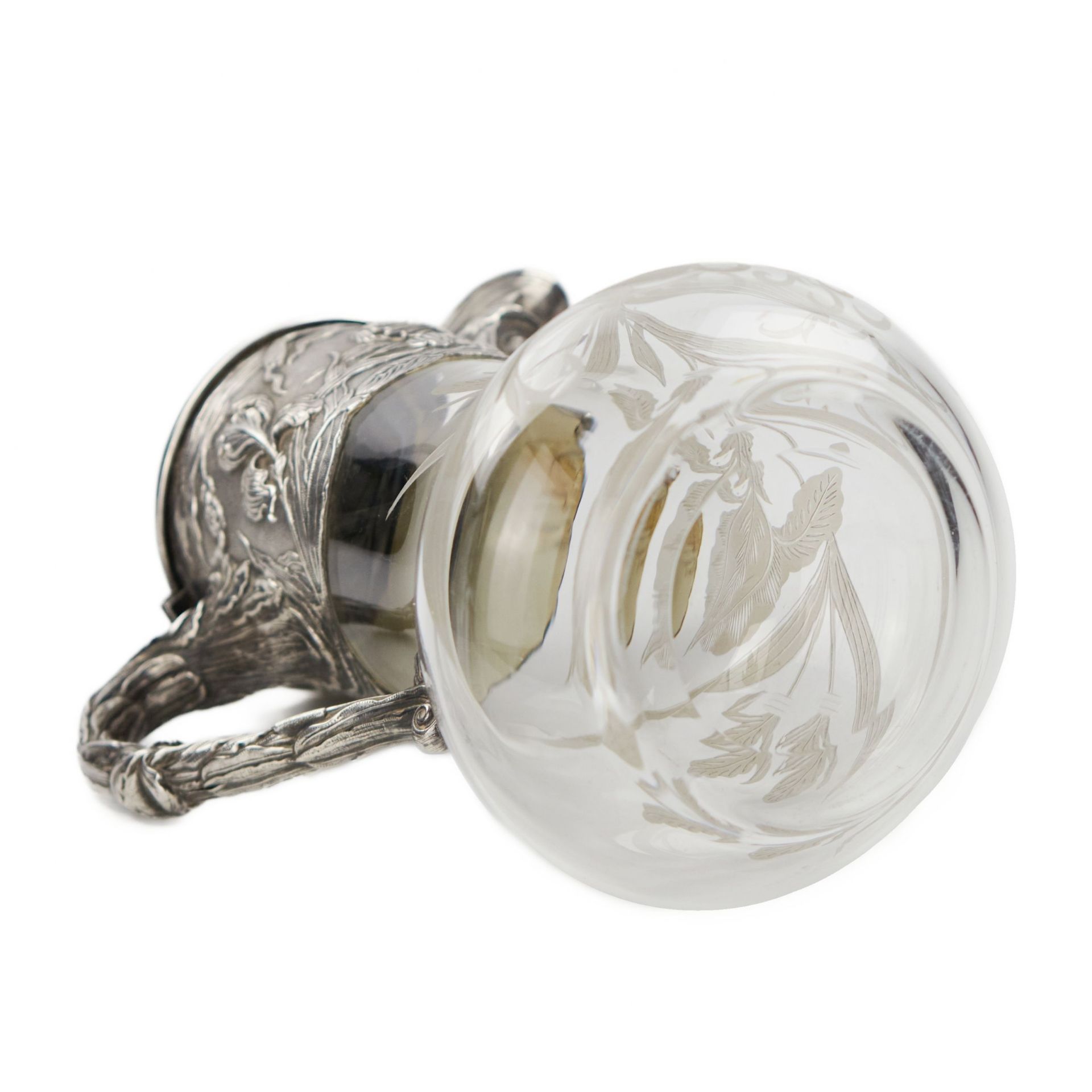 Crystal jug in silver from the Art Nouveau era. - Bild 7 aus 8
