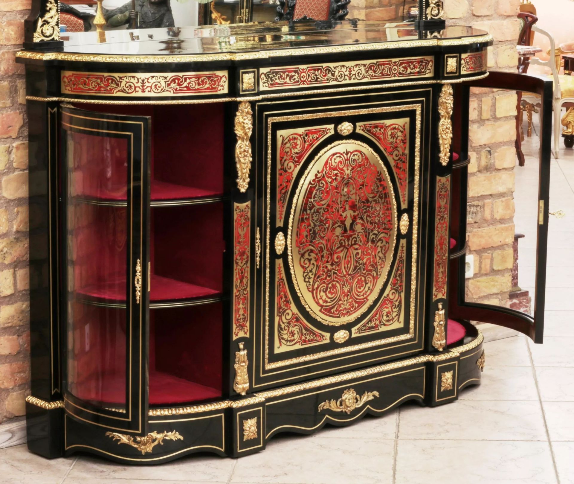 Luxurious chest of drawers with mirror in the Boulle style. France, 19th century. - Bild 3 aus 10