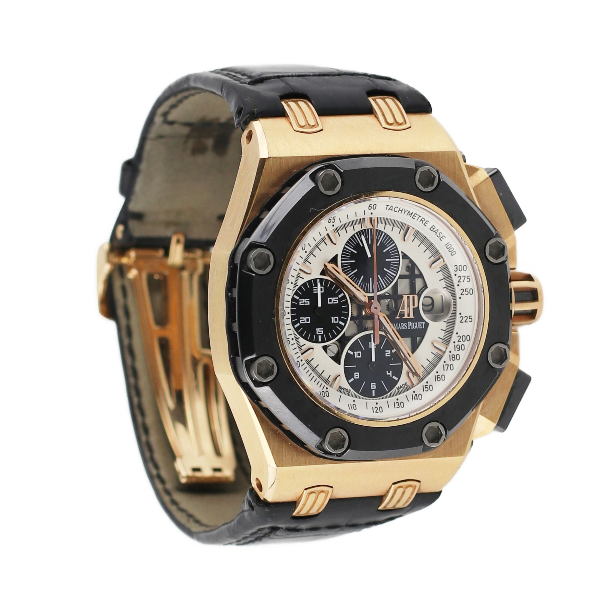 Mens 18K gold watch Audemars Piguet Royal Oak Offshore Rubens Barrichello - Image 3 of 9