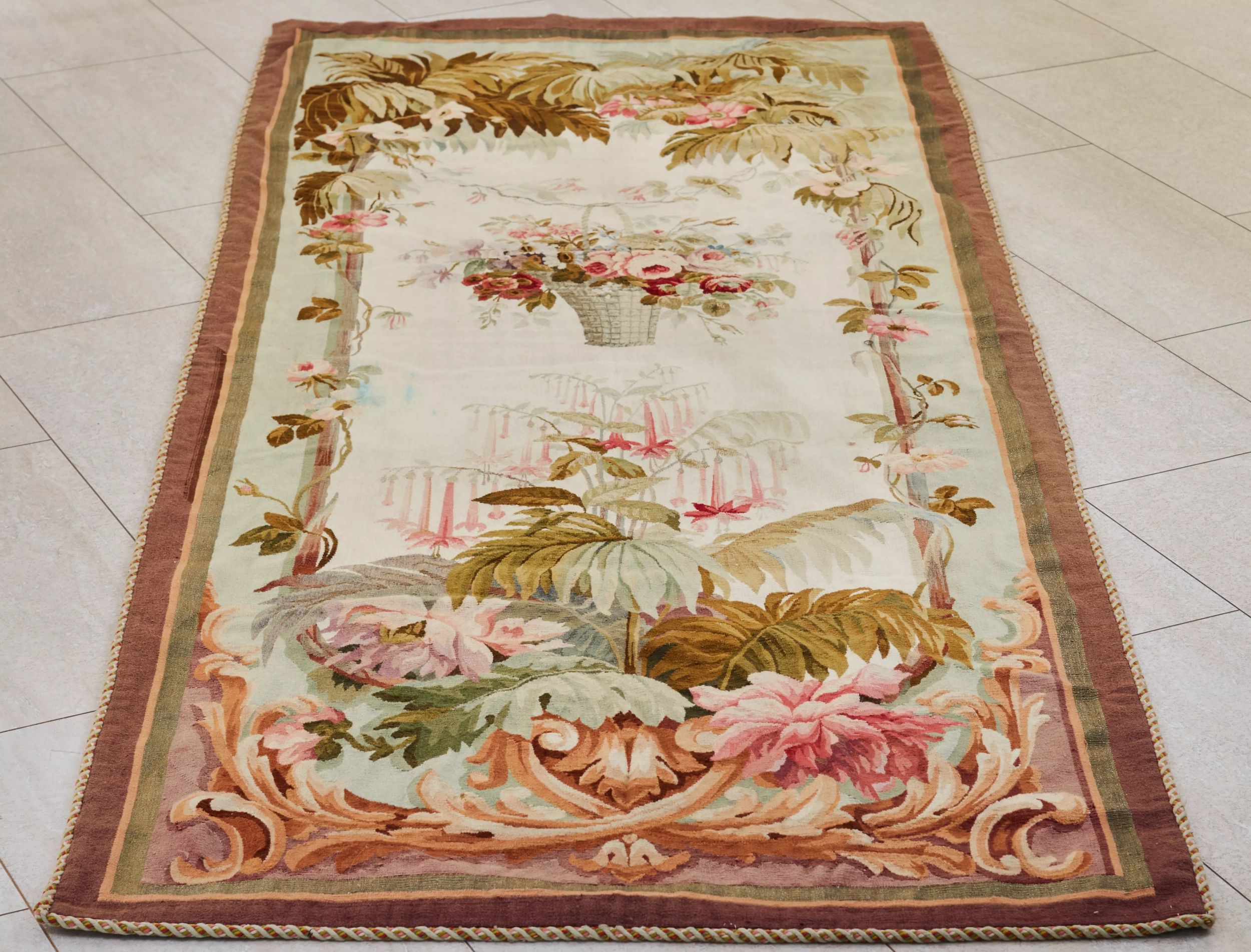 Pair of 19th century Aubusson style tapestries - Image 5 of 9