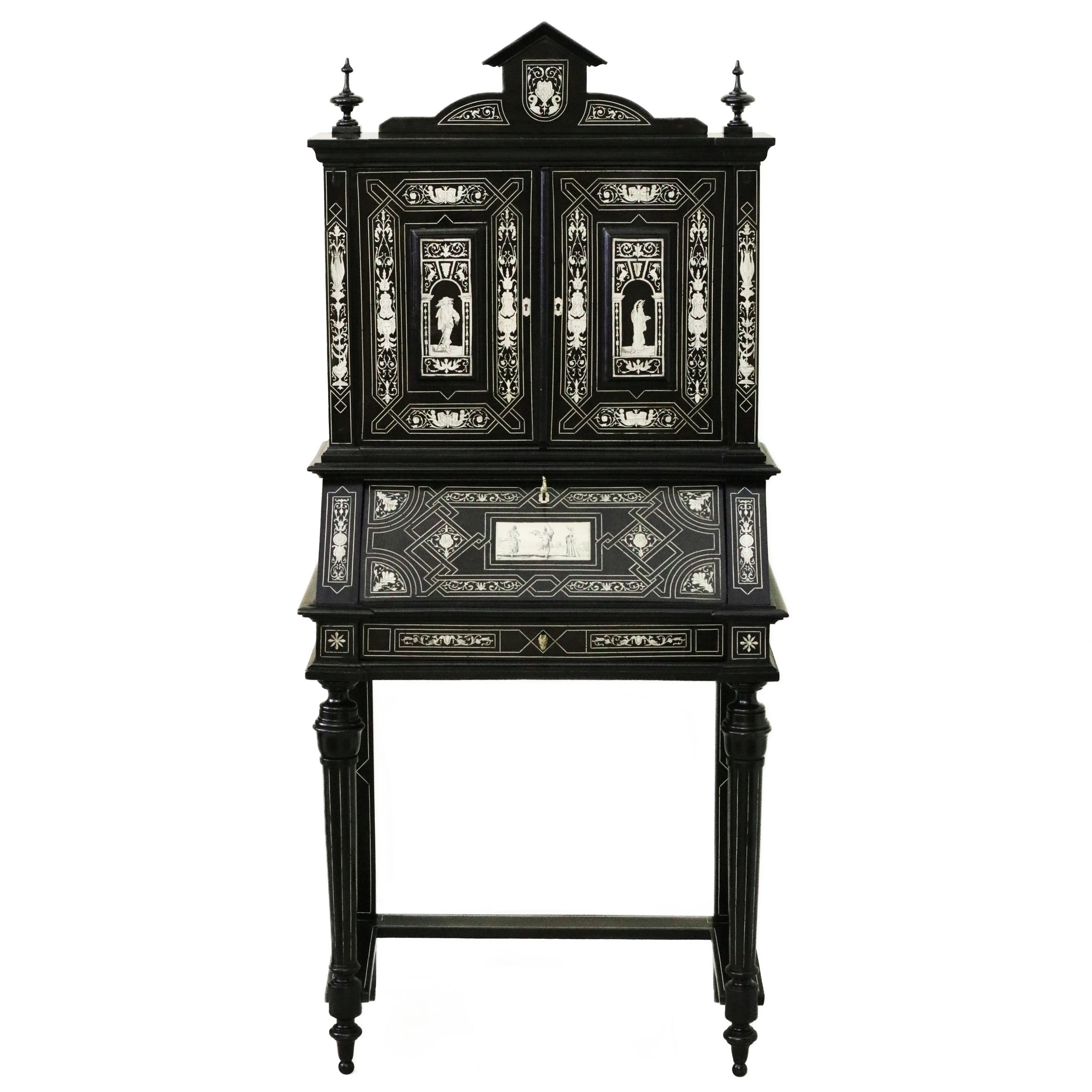 Italian ebony and ivory cabinet from the late 19th century. - Image 2 of 14