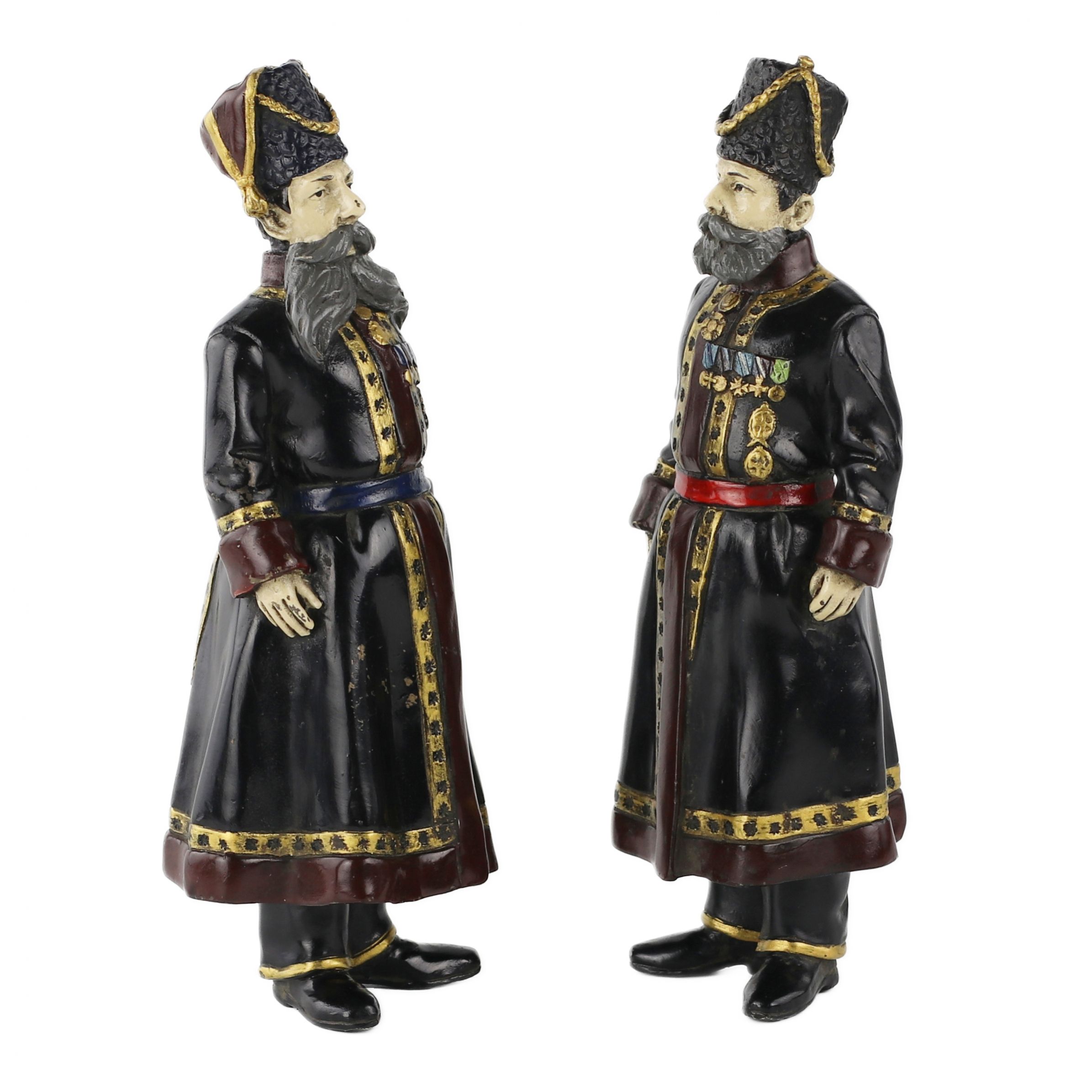 Pair of bronze figures of Russian Cossacks, personal guard of the Imperial Family. In the style of F - Image 2 of 8