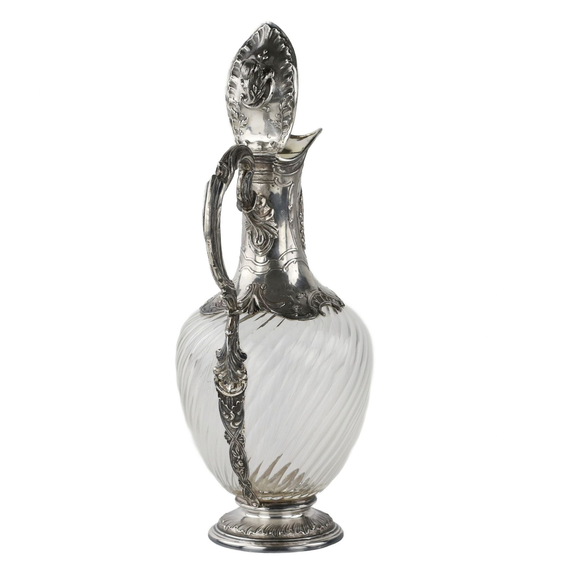 Glass wine jug in silver. France 19th century. - Bild 4 aus 8