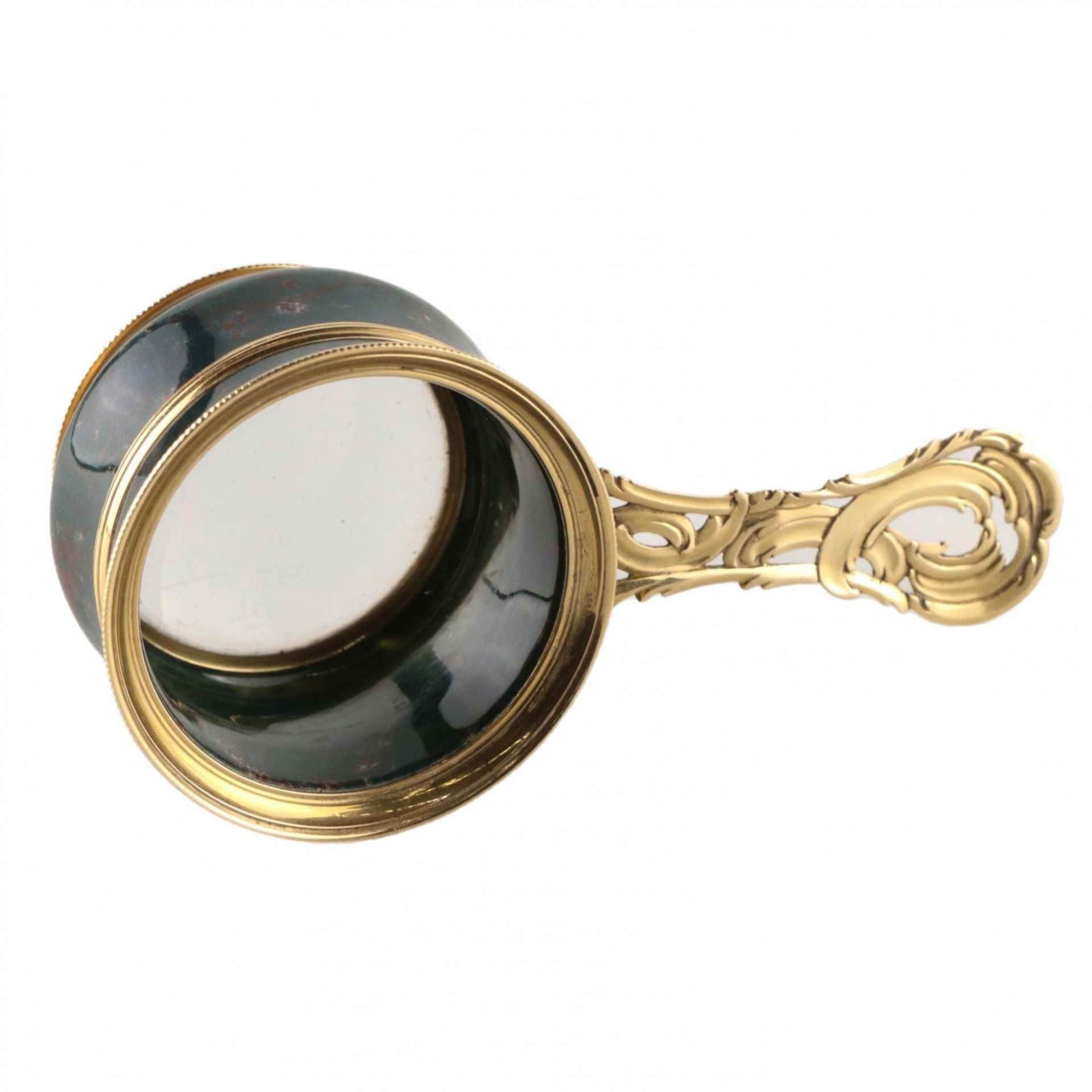 Magnifier in gold frame. - Image 7 of 10