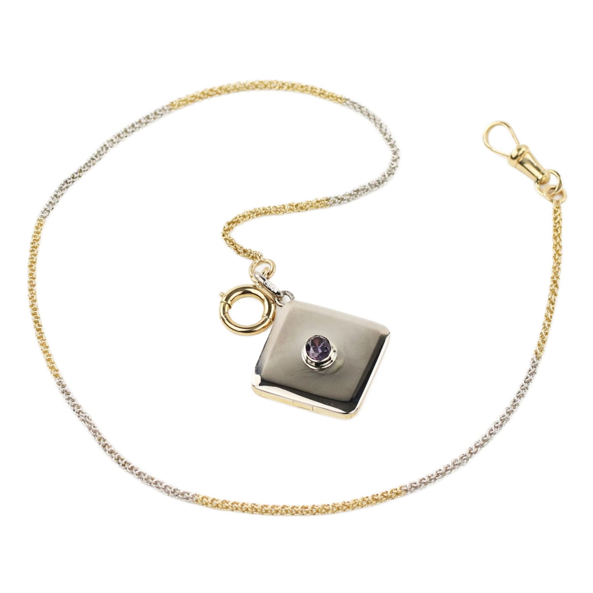 Russian gold chain for pocket watches with a diamond-shaped pendant. The turn of the 19th-20th centu