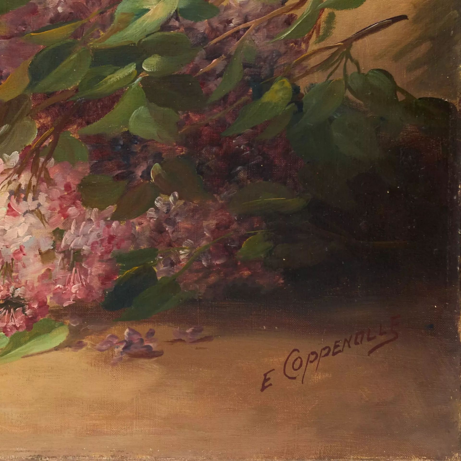 Edmond VAN COPPENOLLE. Still life with lilacs. France. 19th century. - Image 4 of 6