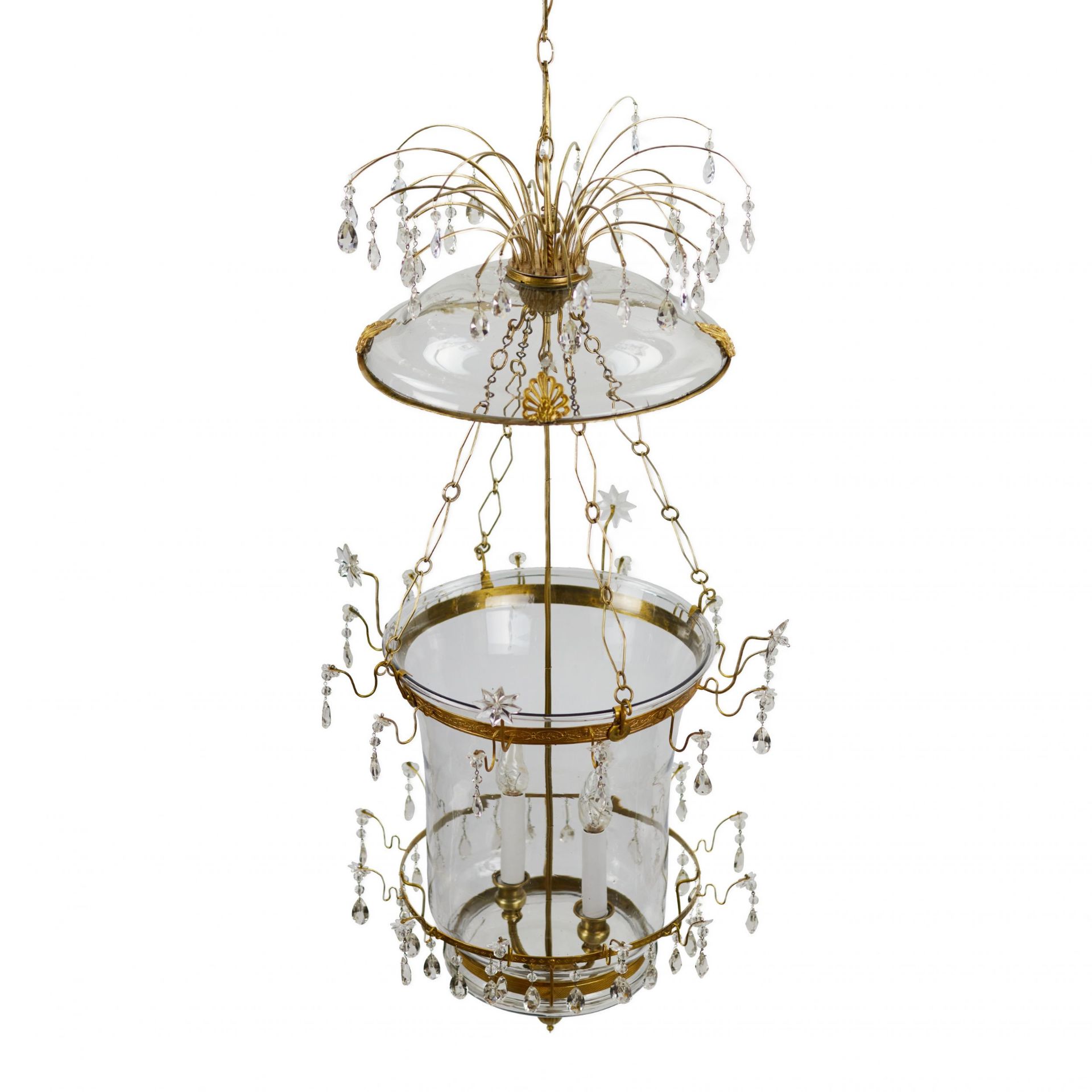 Russian Crystal & Ormolu Mounted Two-Light Lantern Chandelier.Russia, early 19th century. - Image 2 of 5