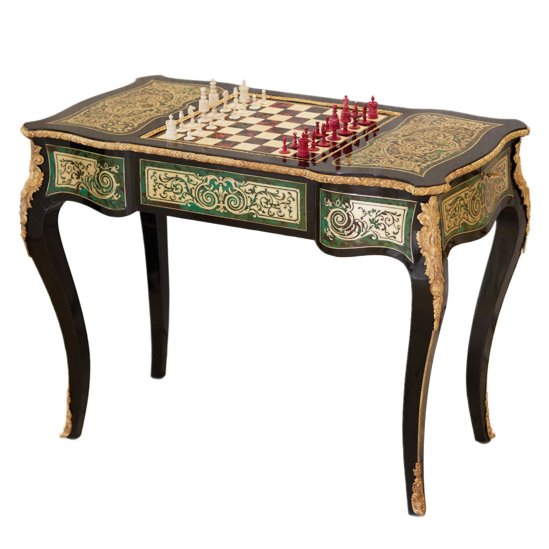 Game chess table in Boulle style. France. Turn of the 19th-20th century. - Bild 2 aus 11