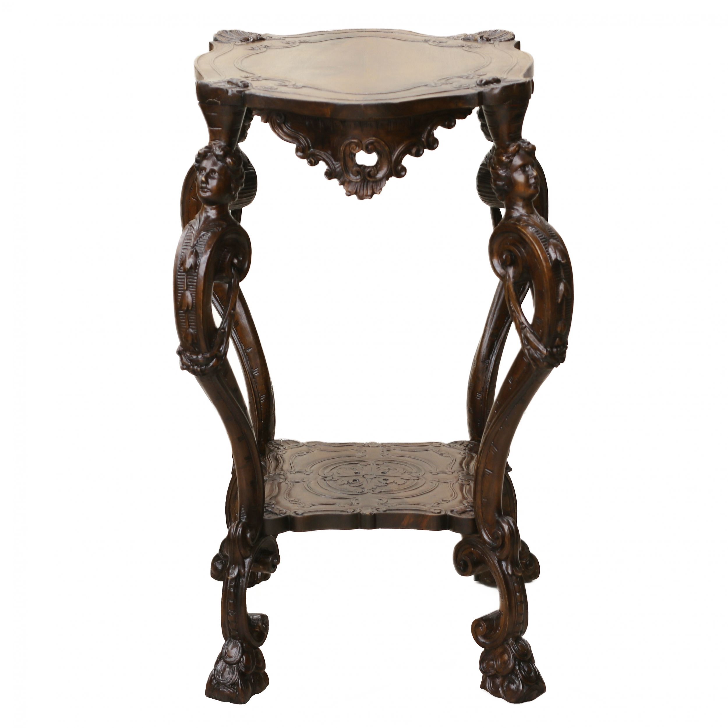 Carved wooden table in neo-Rococo style from the turn of the 19th century. - Image 4 of 7