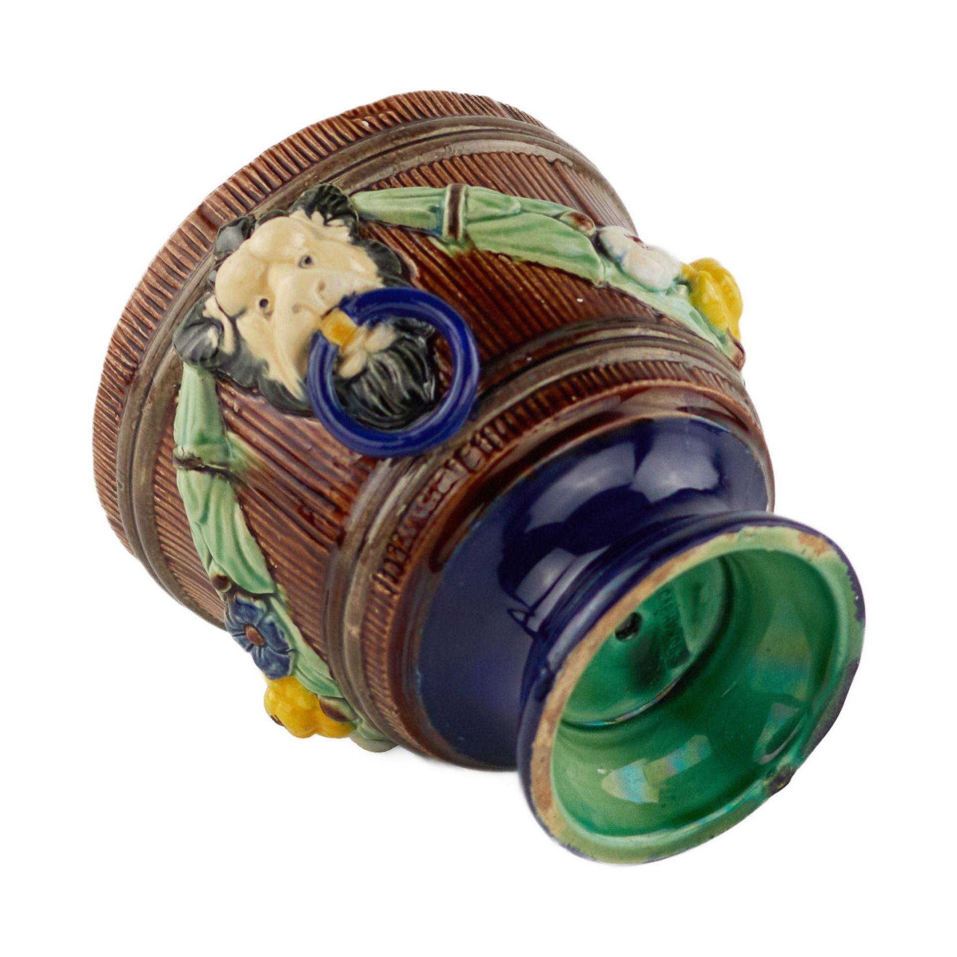 A small majolica flowerpot from the S.I. factory. Maslennikova. 1880s. - Image 6 of 7