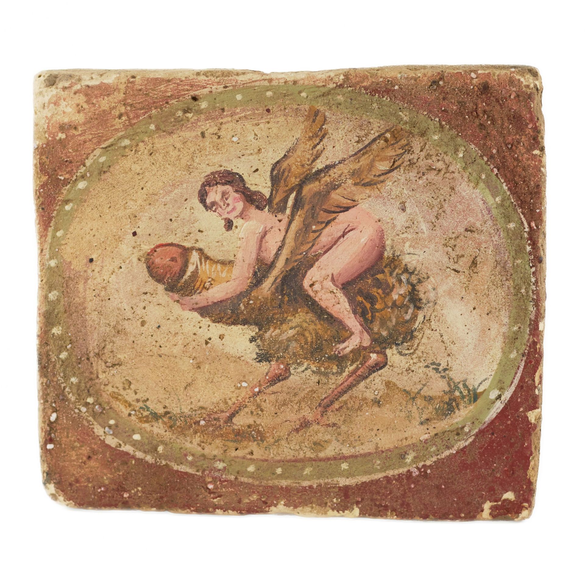 Pompeian, erotic brick with allegorical scene. I - II centuries BC.