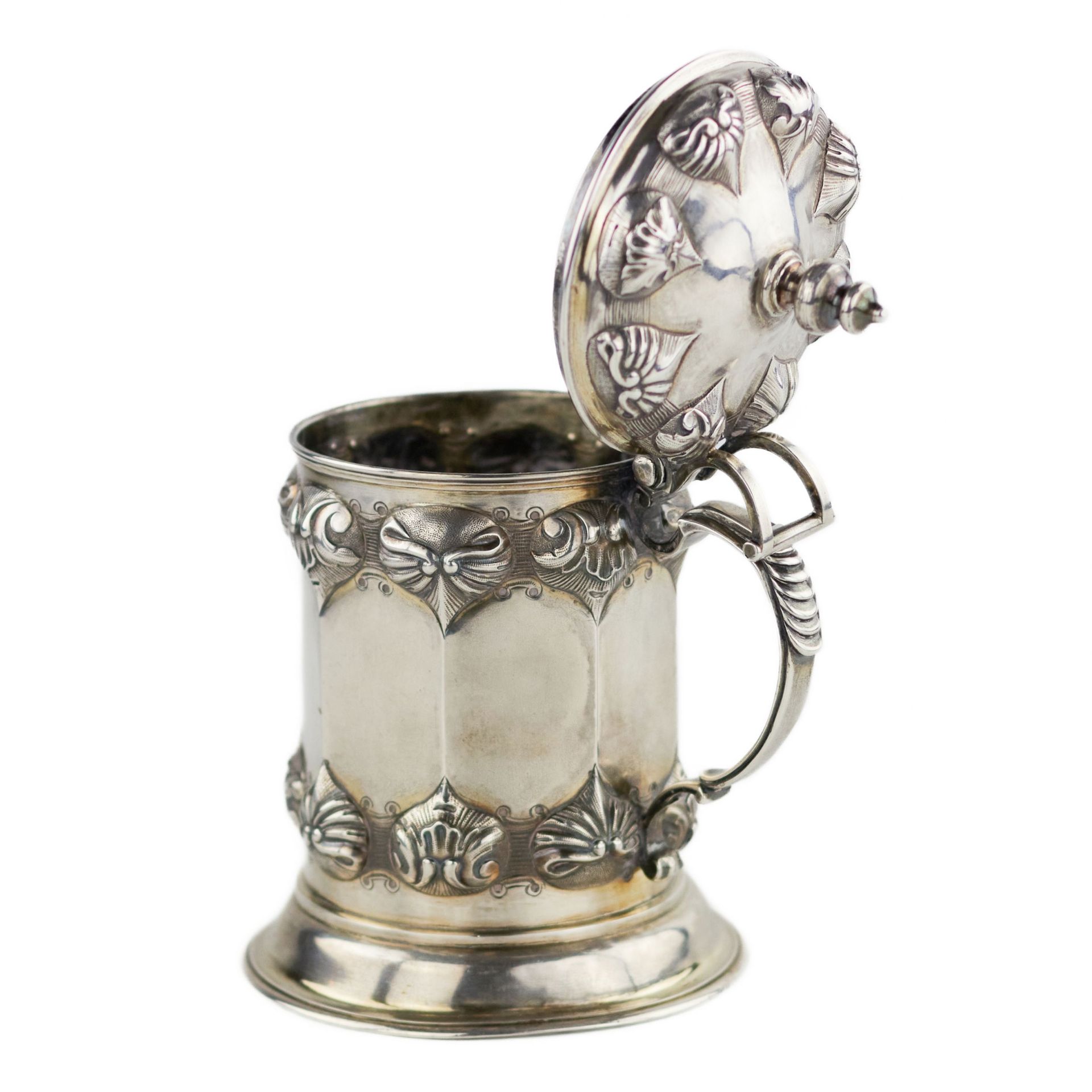 I. Nordberg. Russian, silver mug in the style of Roman-Gothic historicism. Petersburg. 1839 - Bild 3 aus 9