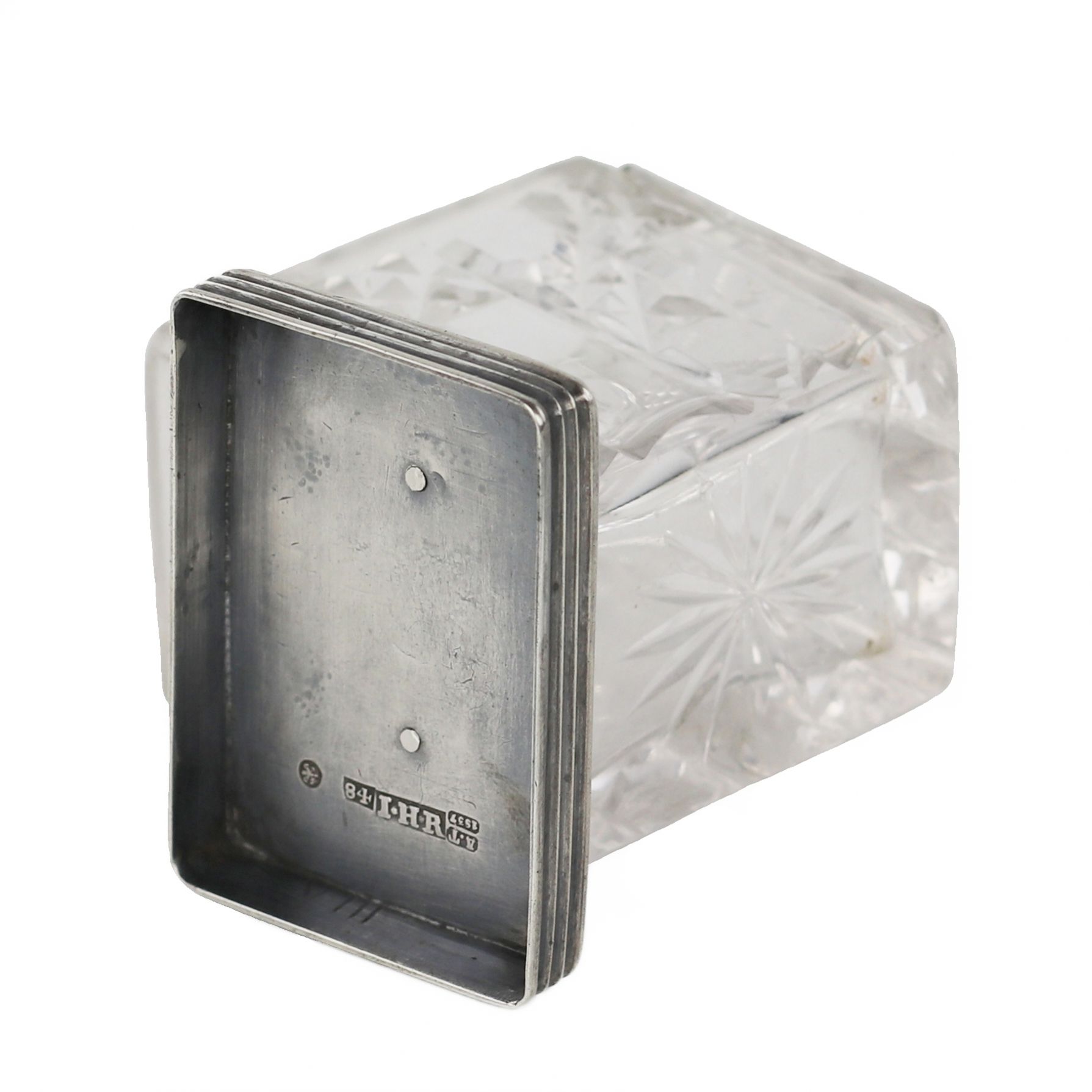 Russian crystal box with a silver lid. St. Petersburg. 1837. - Image 4 of 5