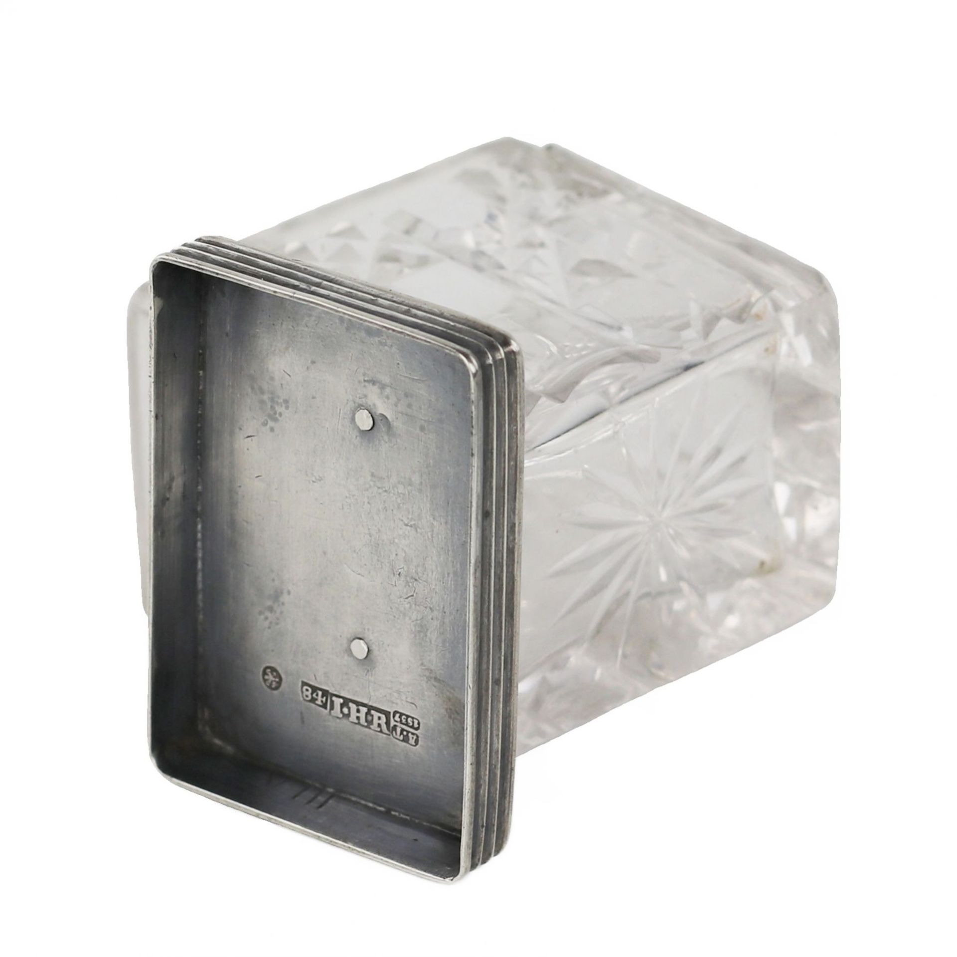 Russian crystal box with a silver lid. St. Petersburg. 1837. - Bild 4 aus 5