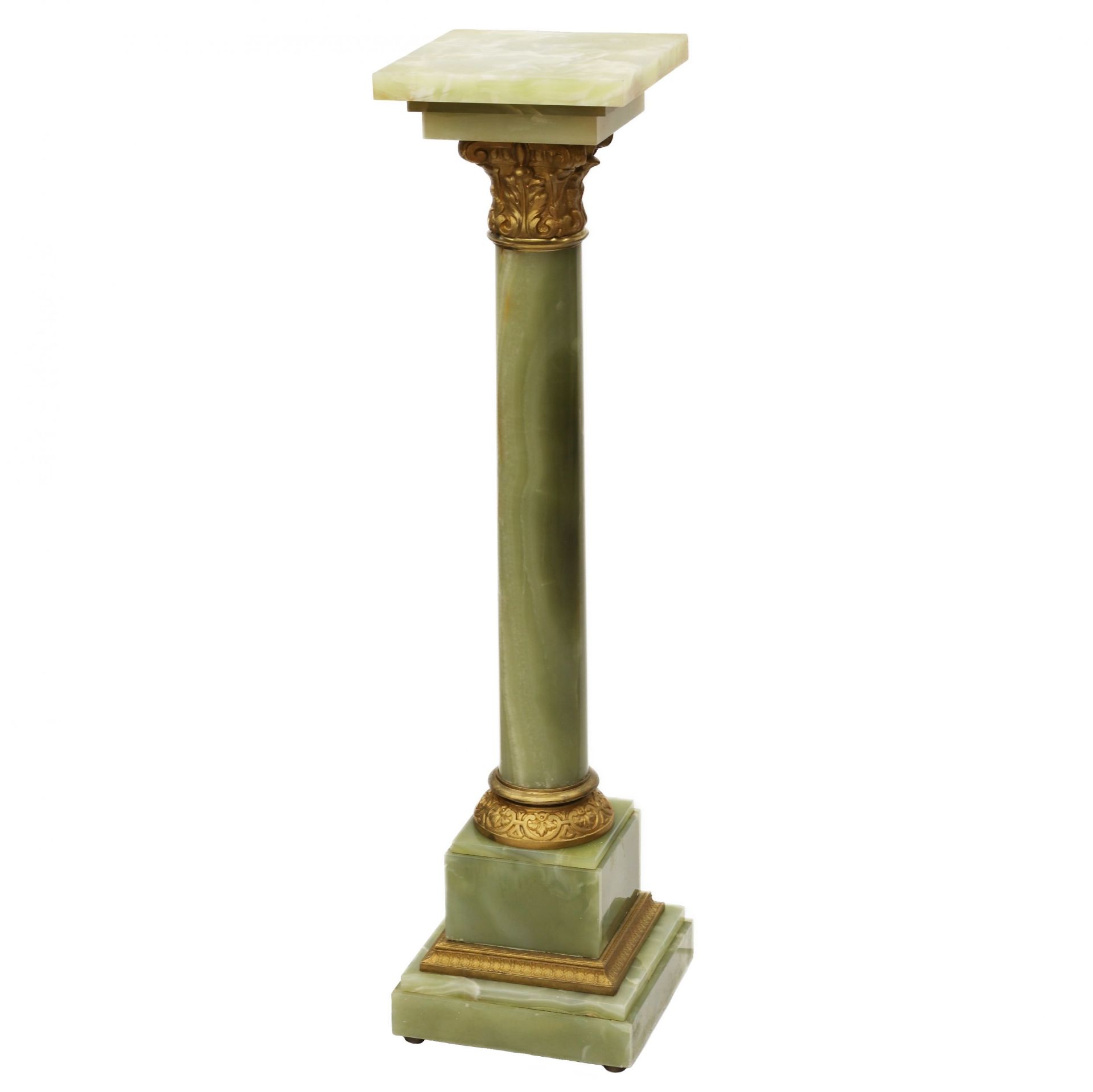 Classic onyx lamp on a column. Western Europe 20th century. - Bild 5 aus 5