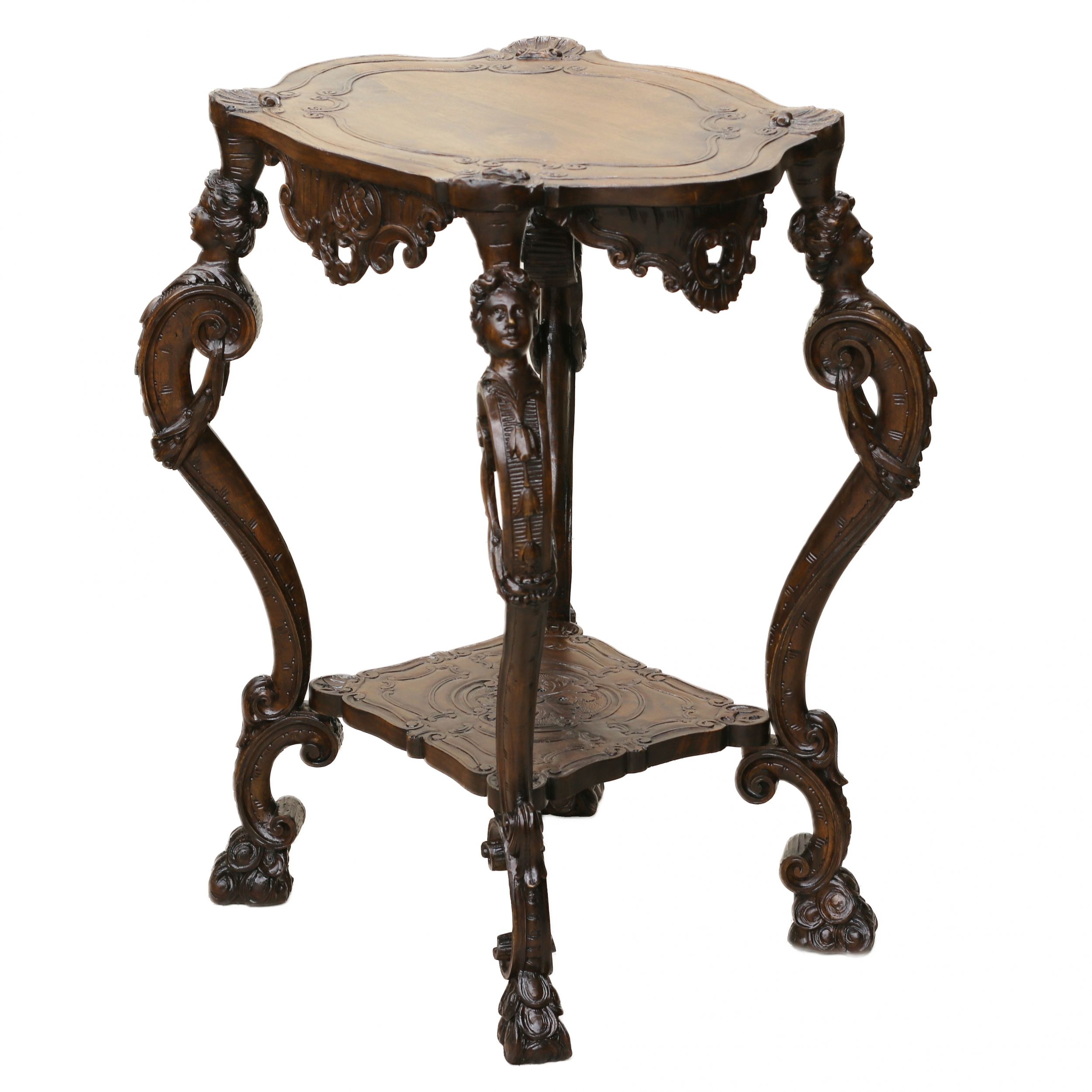 Carved wooden table in neo-Rococo style from the turn of the 19th century. - Image 3 of 7