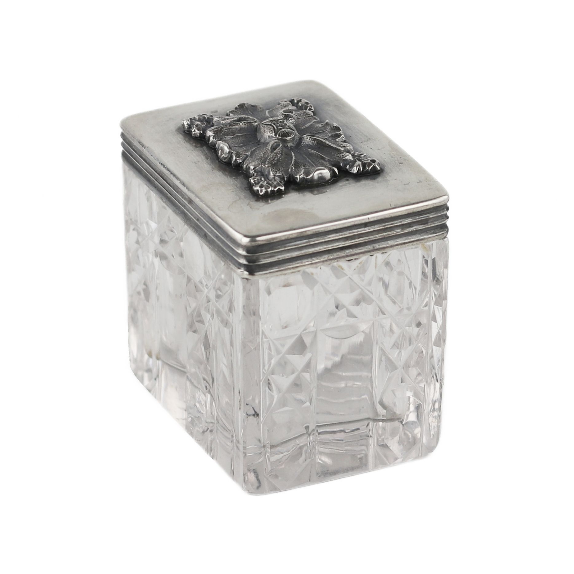 Russian crystal box with a silver lid. St. Petersburg. 1837. - Image 2 of 5