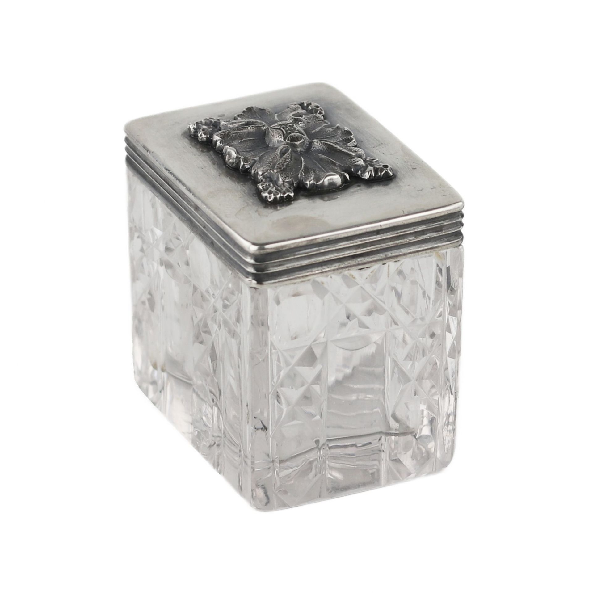 Russian crystal box with a silver lid. St. Petersburg. 1837. - Bild 2 aus 5