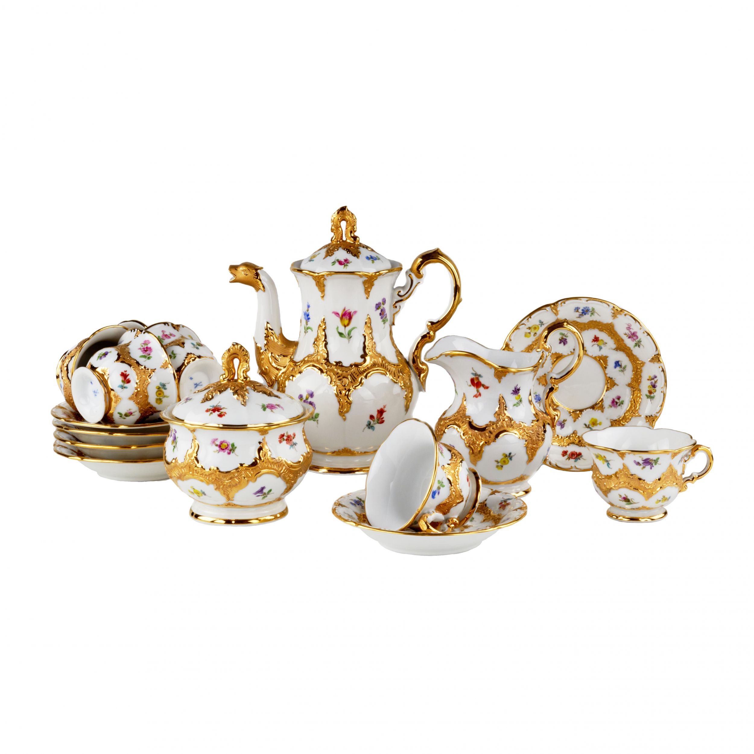 Meissen coffee service for 6 persons. - Image 2 of 9