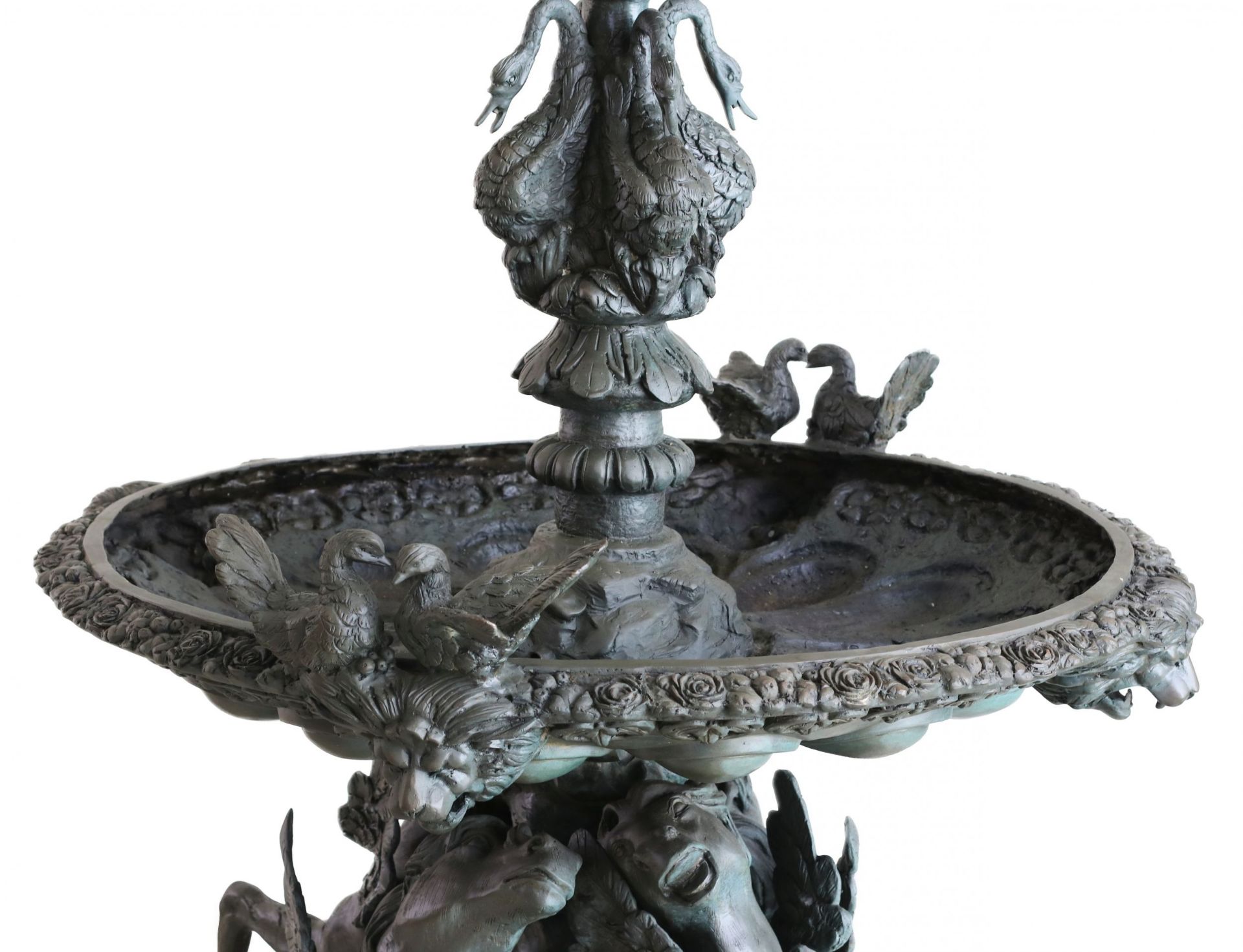 Large bronze fountain with two bowls by Francis Joseph Duret (1804-1865). - Bild 3 aus 8