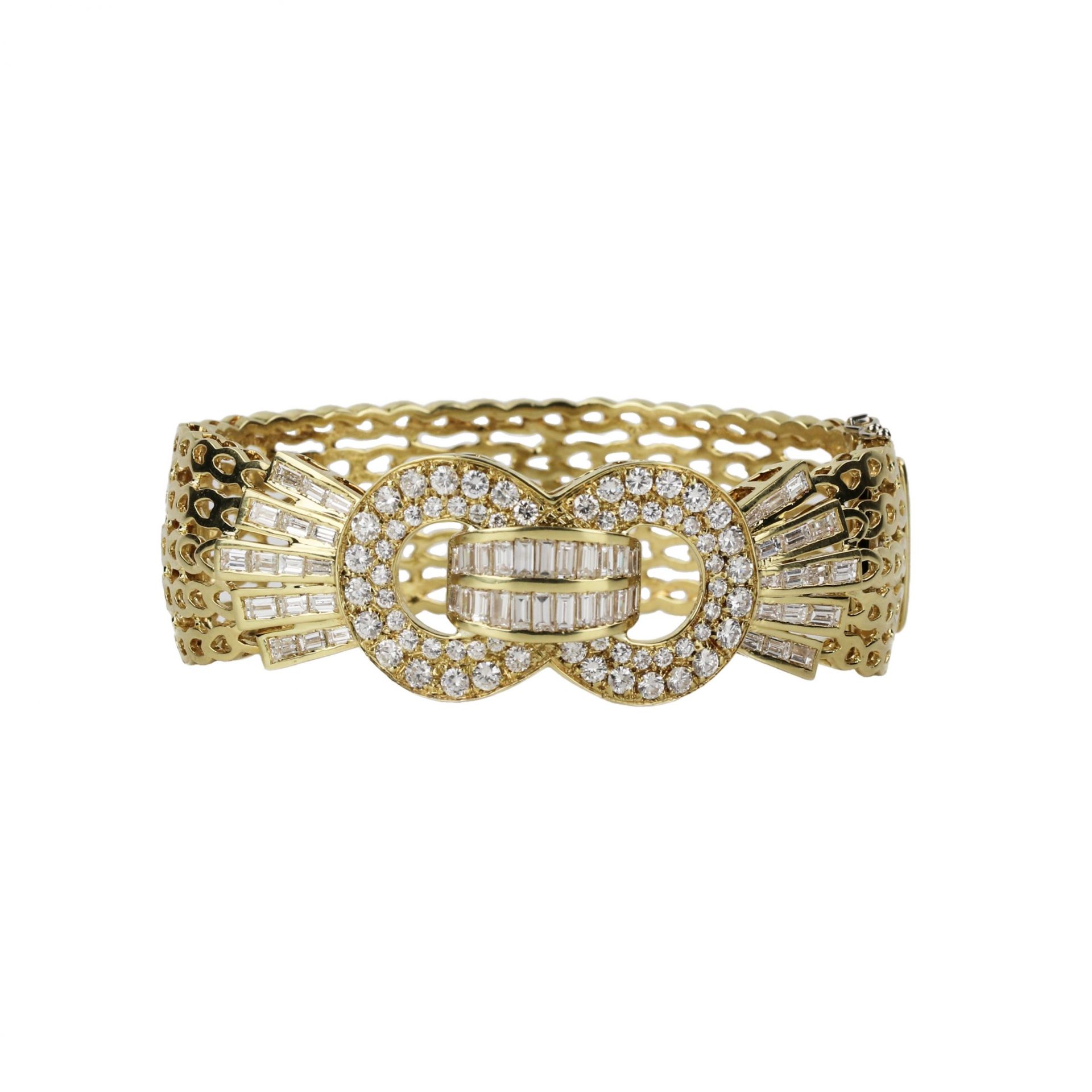 Gold bracelet with diamonds in the form of a belt. - Bild 3 aus 7