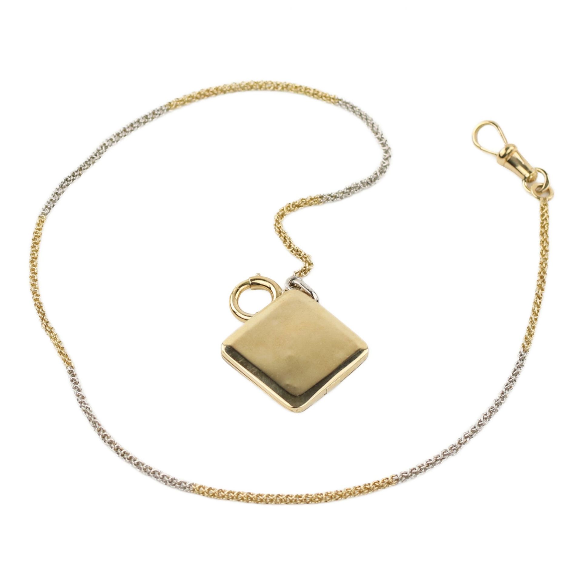 Russian gold chain for pocket watches with a diamond-shaped pendant. The turn of the 19th-20th centu - Image 3 of 9