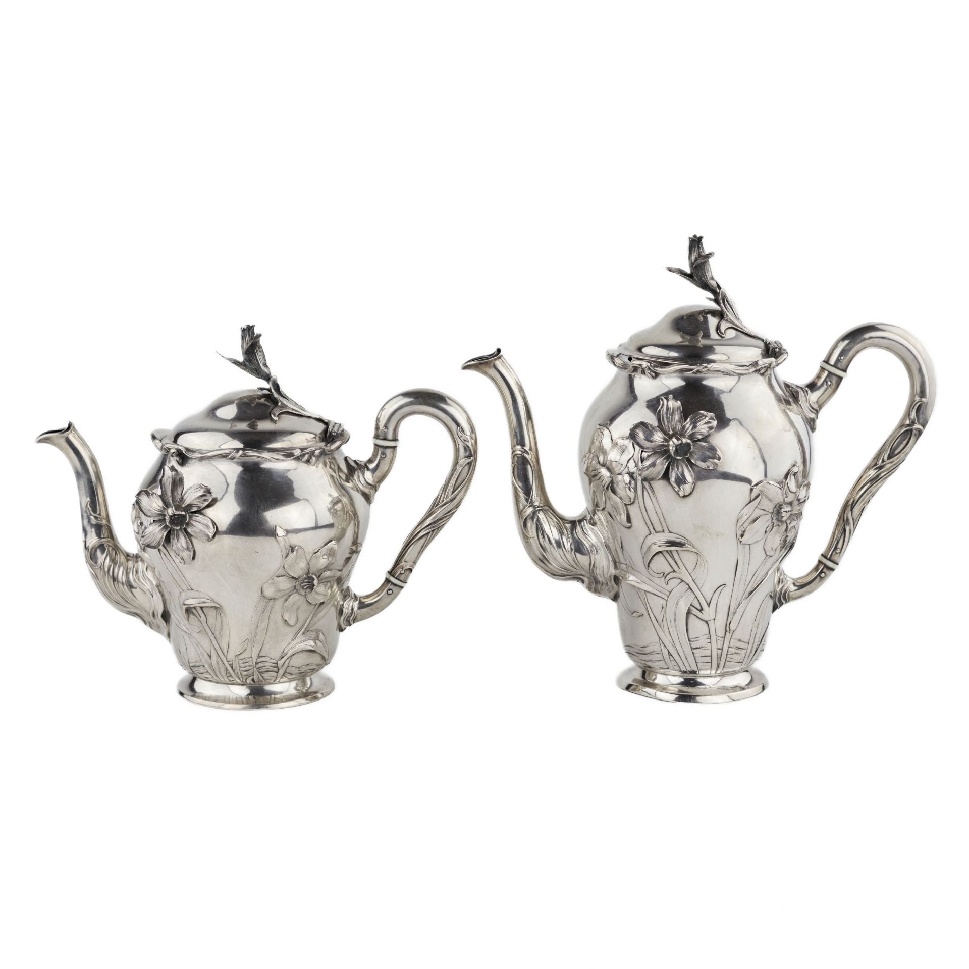 Silver tea and coffee service in Art Nouveau style. Bruckmann. After 1888. - Image 5 of 13