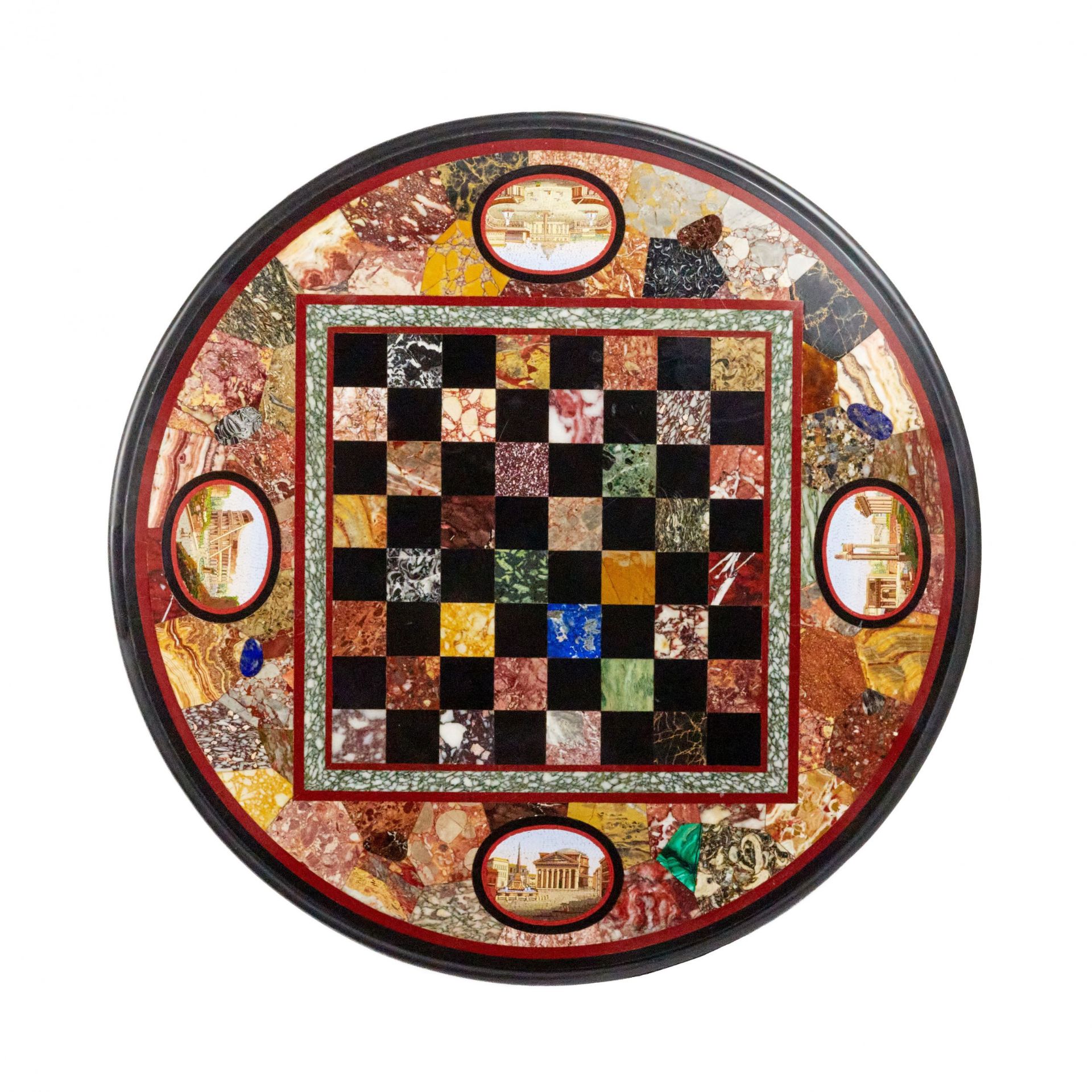 An impressive chess table with precious Roman mosaics on carved legs. - Bild 6 aus 10