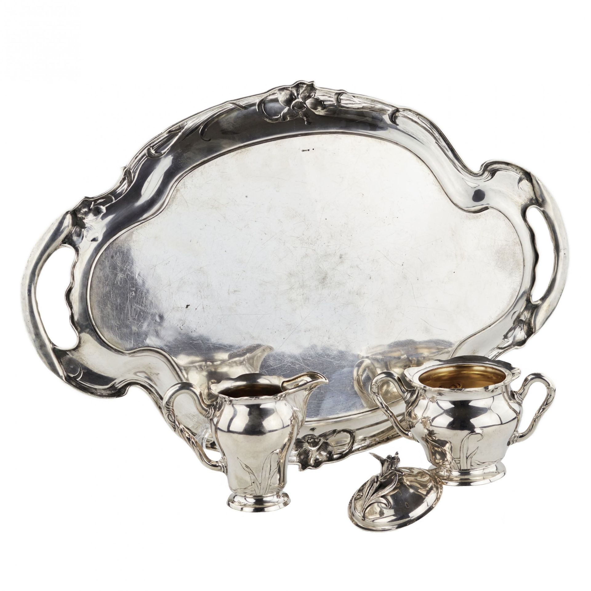Silver tea and coffee service in Art Nouveau style. Bruckmann. After 1888. - Image 10 of 13