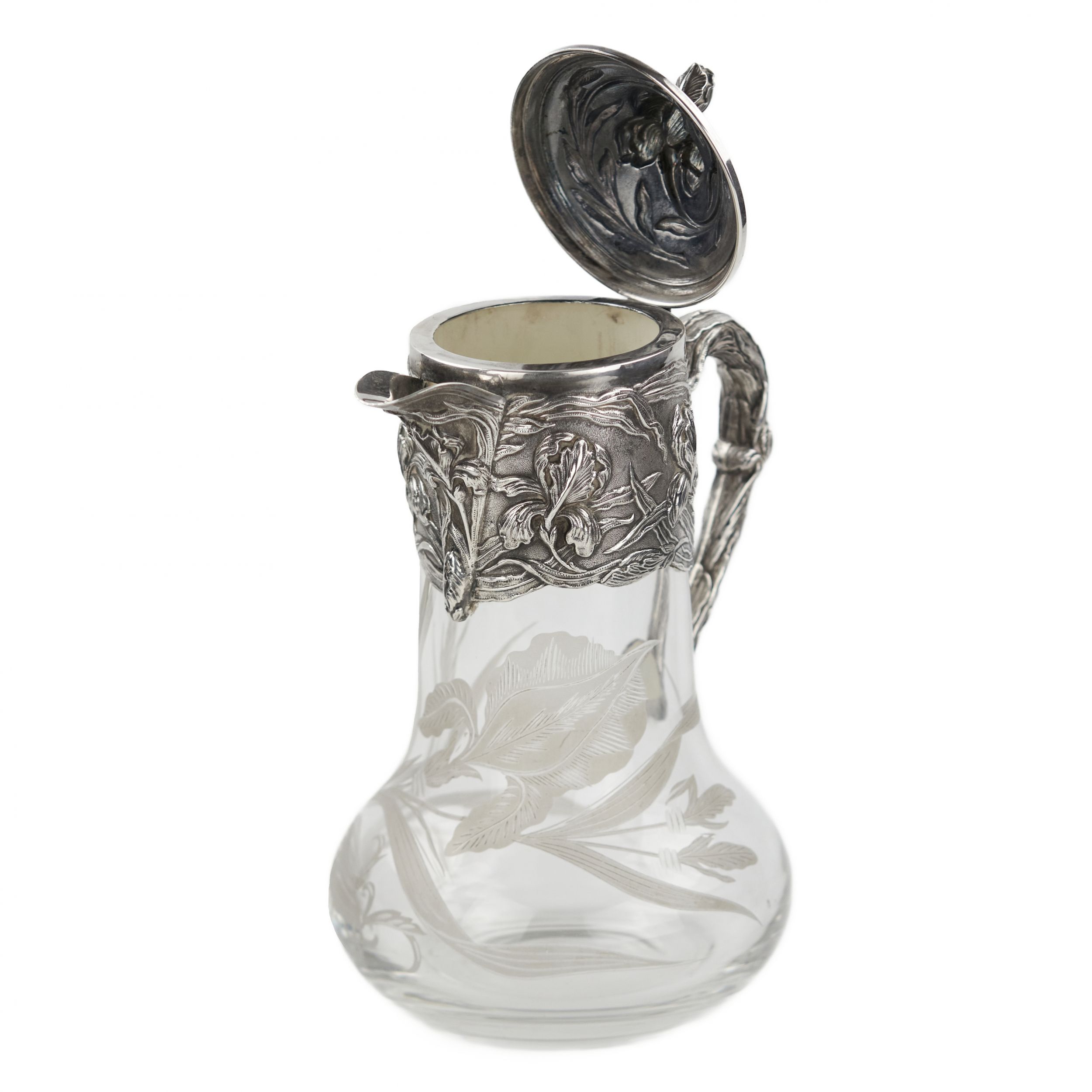 Crystal jug in silver from the Art Nouveau era. - Image 5 of 8