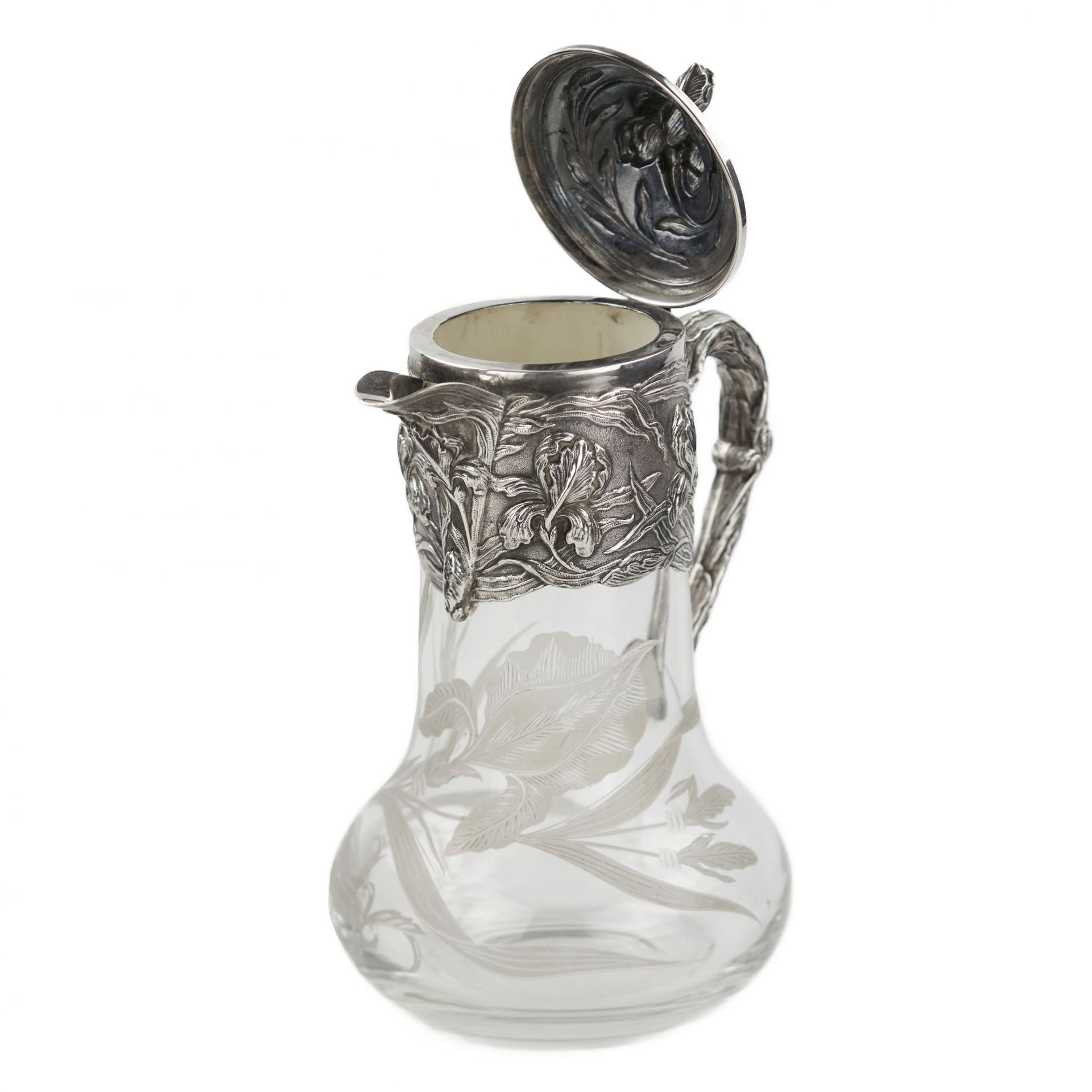 Crystal jug in silver from the Art Nouveau era. - Bild 5 aus 8