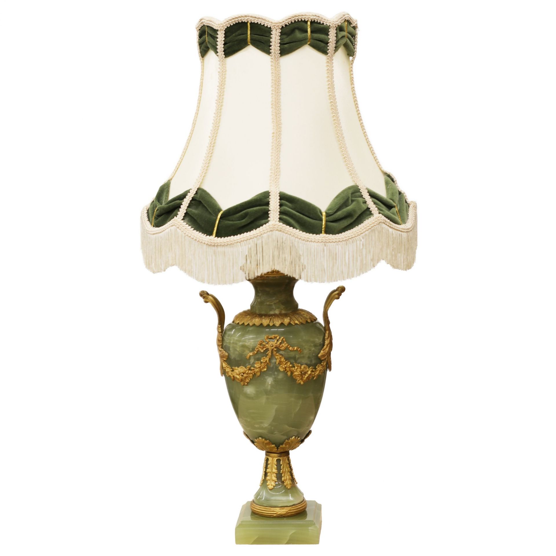 Classic onyx lamp on a column. Western Europe 20th century. - Bild 3 aus 5