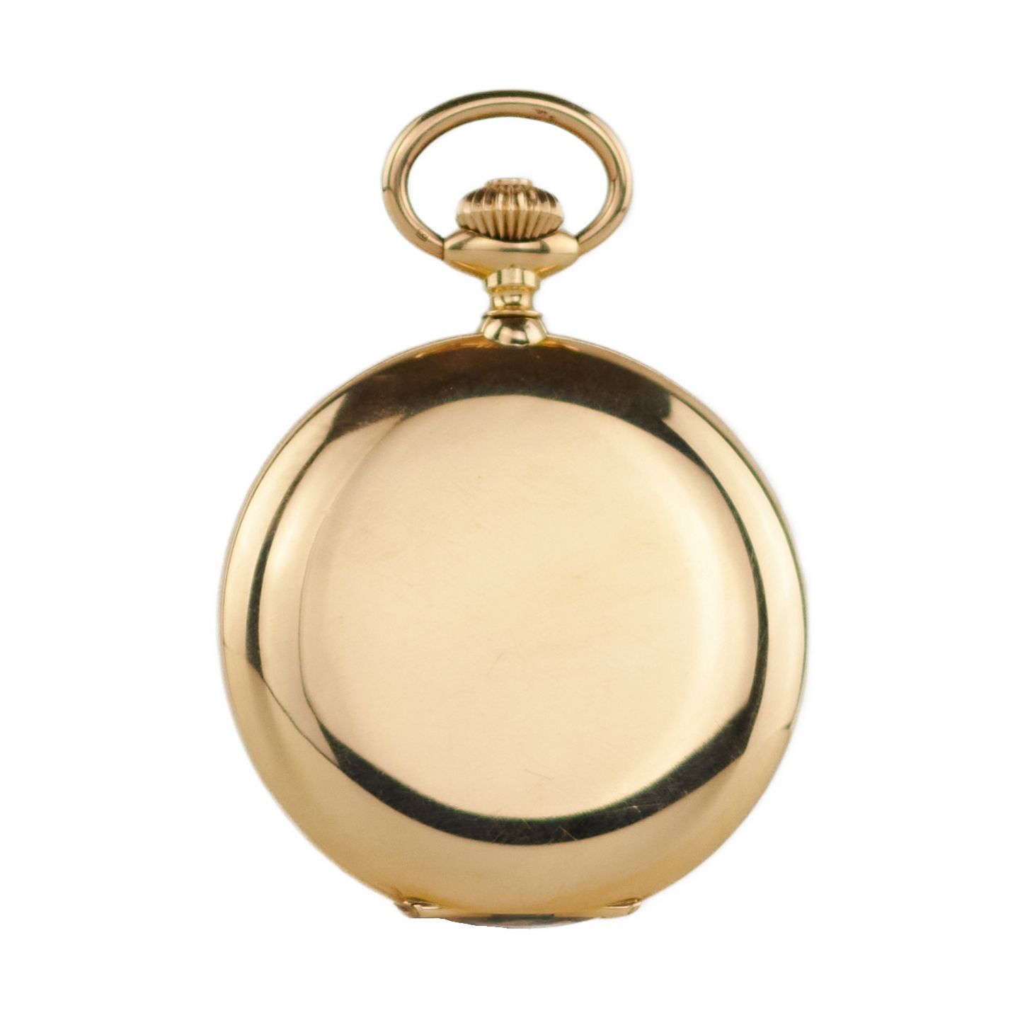 Gold, three-case, pocket watch with a chain and an erotic scene on the dial. 1900 - Image 5 of 12