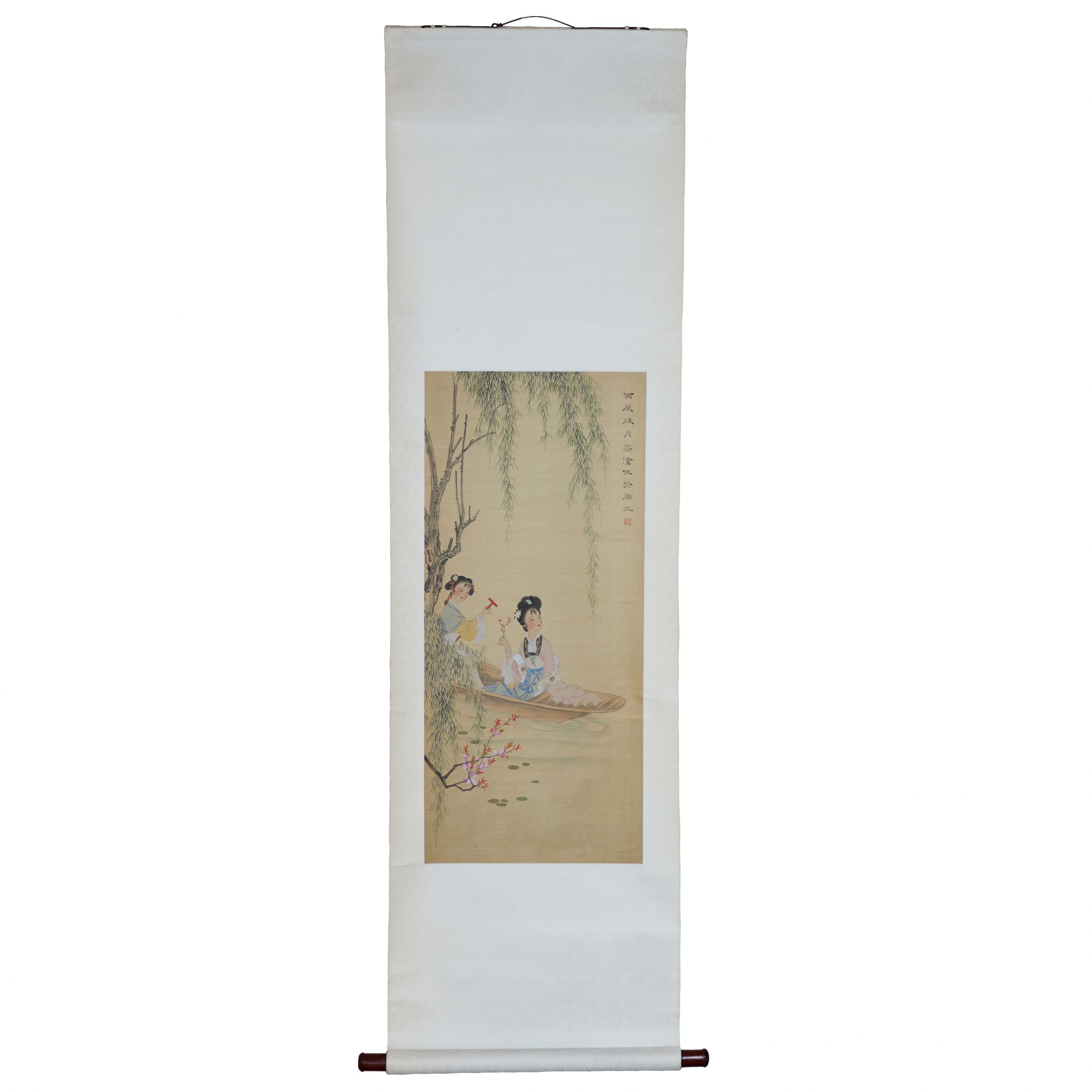 Chinese scroll, water-based painting on silk. Seal: Wen Jin. The turn of the 19th-20th centuries. - Image 2 of 4