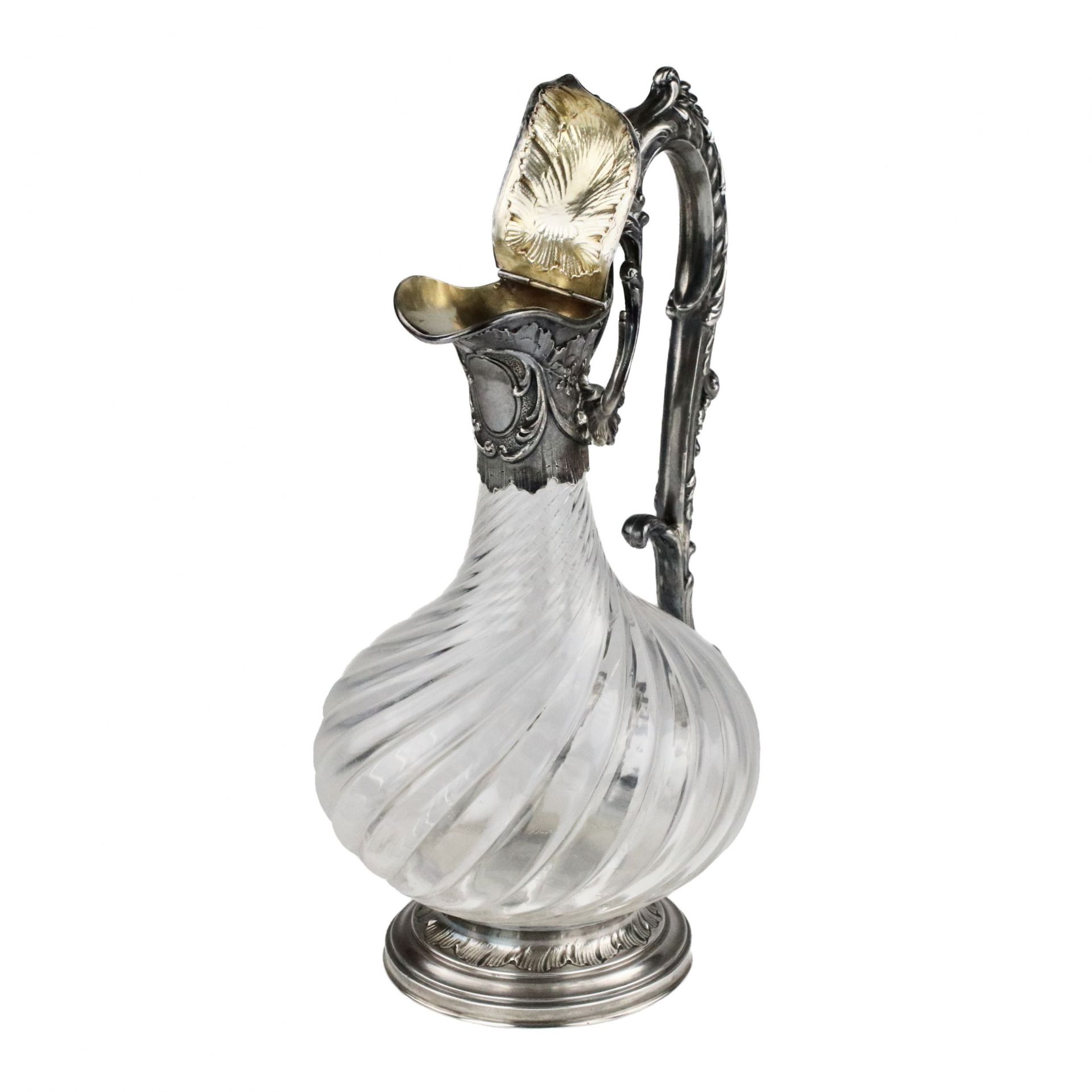 CHEVRON Freres. French crystal jug in silver. - Bild 4 aus 7
