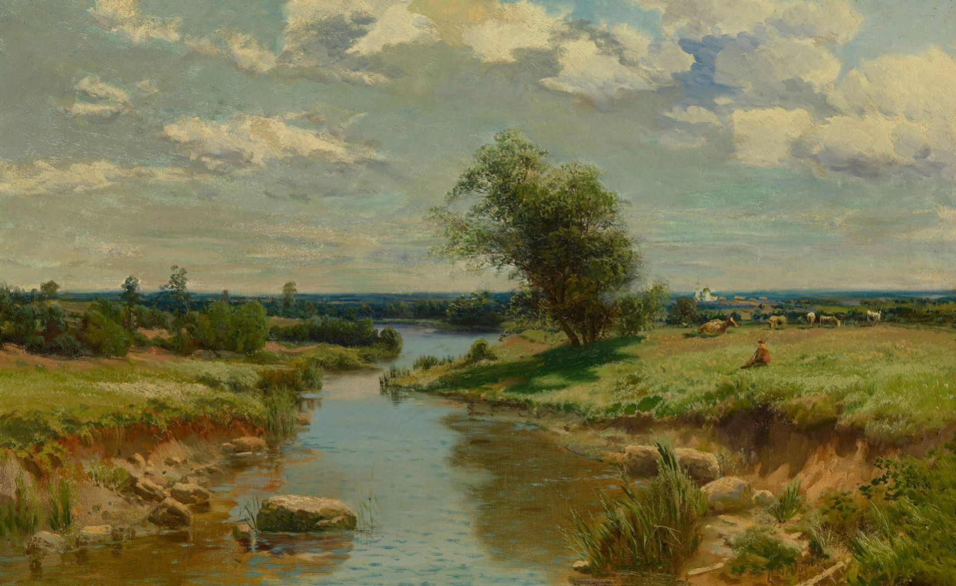 Simeon Fedorov. Landscape Summer day. Second half of the 19th century. - Bild 3 aus 3