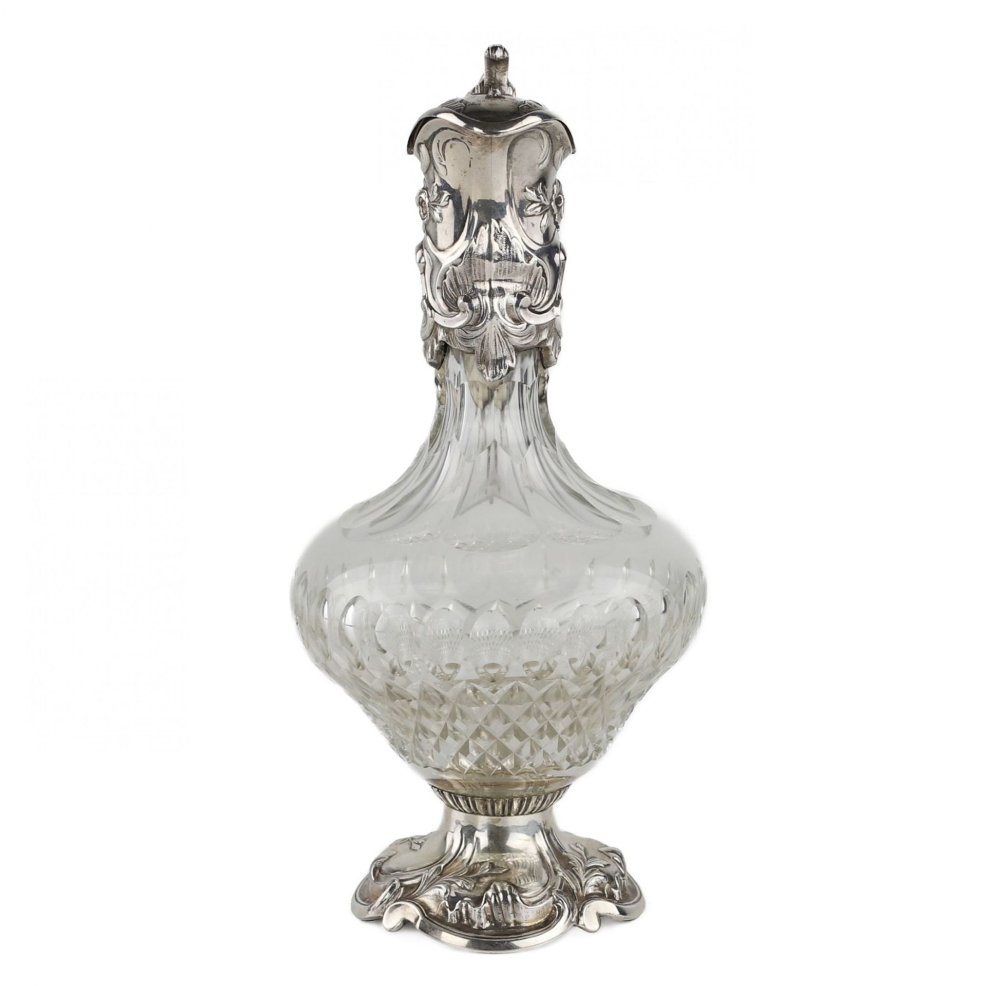 Portuguese crystal wine jug in silver. 19th century. - Bild 3 aus 7